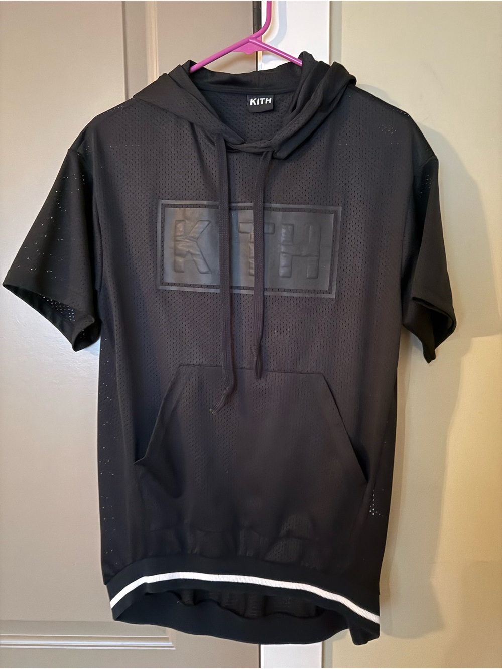Kith Black Perforated Hooded Mesh Pullover